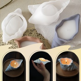 Resim 2-4 Adet DIY deniz kabuğu şeklinde mumluk silikon kalıpları, aromaterapi alçı mumlar, saklama kutuları, damla yapıştırıcı kalıplar, ev dekorasyonu 
