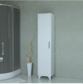Resim Çok Amaçlı Beyaz Banyo Boy Dolabı Beyaz 