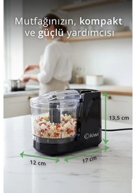Resim Kiwi KC-8217 350 ML Kapasiteli & Paslanmaz Çelik Bıçaklı Mini Gıda Doğrayıcı 
