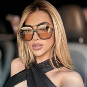Resim 1 adet Kadınlar için Büyük Kare Metal Çerçeve Moda Gözlükleri - Şık, Partiler ve Rahat Giyim için Mükemmel, Büyük Gözlükler 