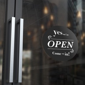 Resim Open - Açık Tabelası - Yuvarlak ( 24 cm ) / Askılı (Çift Yön) / Pleksi 