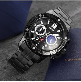 Resim Fastbuy Skmeı 9235 Erkek Ay Evresi Paslanmaz Çelik Kronometre Kuvars Siyah Çok Renkli Saat Çok Renkli 