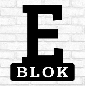 Resim zafrakreklam Apartman Site Bina Blok Yönlendirme E Blok 34x40 Cm Alüminyum Siyah 