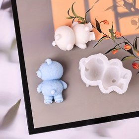Resim DIY El Sanatları için Silikon Uyuyan Ayı Kalıbı, Sevimli Ayı Şekli Kalıp, Yüksek Kalite Silikon, Non-Stick, Kolay Çıkarılabilir - 1 Adetlik Set 