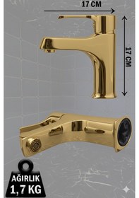 Resim 590-1 Lavabo Bataryası Lüks Ağır Tip Sabit Banyo Lavabo Musluğu Siyah Beyaz Gold Krom Gold 