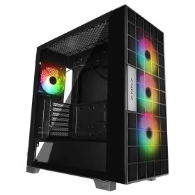Resim Rory Rampage Azza V2 Temperli Camlı Siyah 4-12CM Argb Fan + Type-C Atx Mid-T Gaming Oyuncu Kasası 