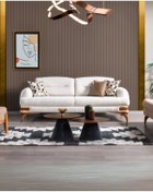 Resim Velura Home Monza Üçlü Kanepe - Beyaz 