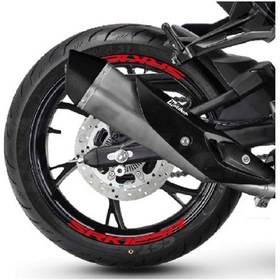 Resim Rks Qj Motor Srk 125r Motosiklet Jant İçi Sticker Etiket Modeli Kırmızı 