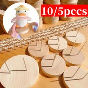 Resim 10/5 adet Ahşap Bebek Standları, El Sanatları Malzemeleri, Yün Felt Figürin Gösterim Standları ile Çiviler, Sanatçı Bebek Gösterim Rafı, El Yapımı Figürinler için Destek, Bej 