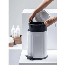 Resim Begin Power Vintage 16 Lt Yavaş Kapanır Kapaklı Ofis Mutfak Banyo Balkon Çöp Kovası Beyaz 