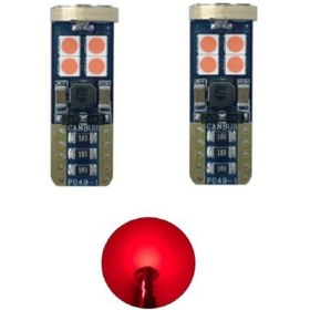 Resim Megamarket06 T10 Led Park Ampulü 12smd W5w Canbus Kırmızı 