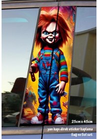 Resim Katil Bebek Sticker Yan Kapı Direk Kaplama 2li Sol Sağ Takım Yapıştırma 