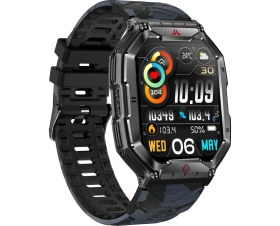 Resim ZCWATCH V0623 Outdoor Military Bt Call, Pusula, Spor Sağlık, 1 ATM Profesyonel Akıllı Saat 