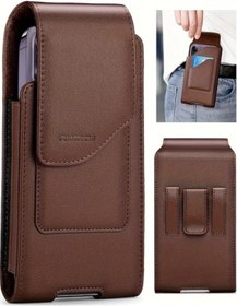 Resim Fochsia Brown Dikey Telefon Kemeri Samsung Galaxy Uyumlu Uyumlu Ve İphone Modelleri İçin Kart Yuvası 