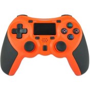 Resim Ps4 Host İçin Kauçuk Kaplamalı Kablosuz Oyun Denetleyicisi Bluetooth Kolu Turuncu 