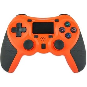 Resim Ps4 Host İçin Kauçuk Kaplamalı Kablosuz Oyun Denetleyicisi Bluetooth Kolu Turuncu 