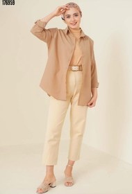 Resim 103901 Oversize Basic Tesettür Gömlek Camel 