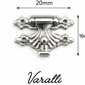 Resim Varalli 10 Adet Gümüş Tavla Klipsi Metal - Tavla Kutusu Kapak Klips Kilit Aparatı No:1 ( 20x16 mm ) 