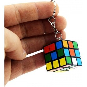 Resim Nostaljik Zeka Küpü Sihirli Mini Rubik Anahtarlık. 