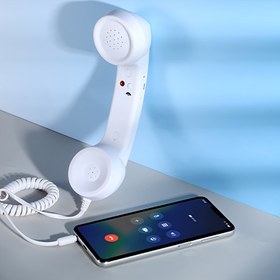Resim 1 Adet Vintage Tarzı Kablolu Telefon Kulaklığı, 3.5mm Jak, Mikrofon ve Ses Kontrolü ile, Klasik Alıcı Tasarımı, Sadece Apple Mobil için Ses Ayarı Desteği Var, Güç Gerektirmez - Günlük Aramalar İçin İdeal 