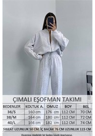 Resim Neşeli Butik Kadın Penye 3 İplik Şardonlu Kumaş Eşofman Takımı Gts022 - Gri GRİ MELANJ 