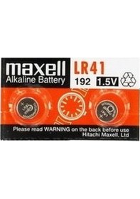 Resim Maxell LR41 AG3 192 1.5V Alkalin Düğme Pil 10'lu 