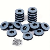 Resim 8 adet Mavi Teflon Mobilya Kaydırıcı Vida ile - 0.75 inç/1.9 cm Çap - Halıları ve Mobilyaları Korur 