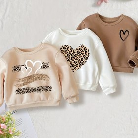 Resim Kızlar İçin Yeni Sonbahar ve Kış Uzun Kollu Moda Günlük Sweatshirt Takımı - 3 Parça Paket 