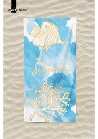 Resim Marte Home Marin Baskılı Renkli Plaj Havlusu MAvi 