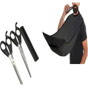 Resim Berber Tıraş Seti - Makas Tarak Önlük - 4 Parça Set 