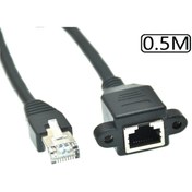 Resim Alfais 5077 Rj45 Dişi Erkek Uzatma 0.5m Panel Tipi Cat6 Montaj Kablosu 