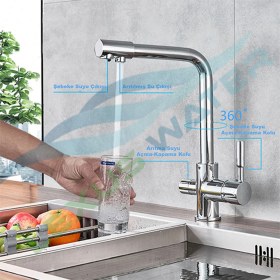 Resim Lexsawater Su Arıtma Cihazı Için 3 Yollu Arıtmalı Musluk(Sıcak ,soğuk ,arıtılmış Su) 