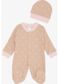 Resim Breeze Kız Bebek Patikli Tulum Renkli Yıldız Desenli 0-3 Ay-6 Ay, Açık Kahverengi-Açık Kahverengi 