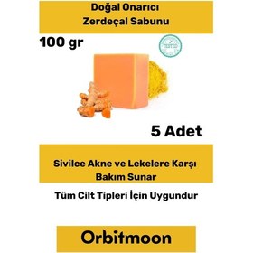 Resim Özel Üretim Doğal El Yüz Saç Vücut Güzel Koku Leke Karşıtı Orijinal Zerdeçal Ekstraktı Sabunu 5 Adet 