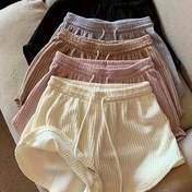 Resim Kadınlar İçin Yazlık İnce Moda Şort Takımı - 5'li Set, Yüksek Bel A Kesim, Düz Renk, Çekmeli, Çok Yönlü 