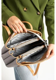 Resim Kadın Orijinal Just Polo 5 Bölmeli Şık El & Omuz Çantası Ve Cüzdanı Shoulder Bag 26 X 24 Gri 