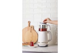 Resim 1760 Saat Konuşan Krem Altın Renkli Çay Makinesi, Şık ve Kullanışlı Tasarım 