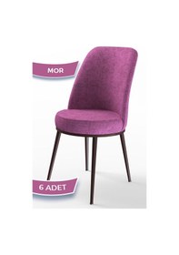Resim Canisa Concept Canisa Dexa Serisi 1.sınıf Yemek Ve Mutfak Sandalyesi , 6 Adet , Mor , Ayaklar Kahverengi Sandalye Mor Ayaklar Kahve 