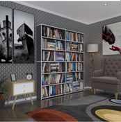 Resim Kenzlife Kitaplık Süper Ga 180 160 19 Gri 6 Katlı 2 Bölme Çift Bölme Opsiyonlu Ofis Mutfak Banyo Dolabı Arkalıksız Çok Renkli 