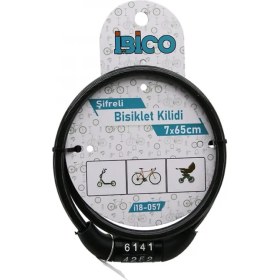 Resim Şifreli Eko - Ince Bisiklet Kilit Çelik Tel Siyah Şeffaf Kılıf 7MMX65CM (4887) 