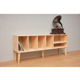 Resim Musikk Çam Ağacı Plak Depolama Ünitesi Çam Ağacı 