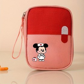 Resim Disney Mickey Mouse Aile İlaç Organizatör Çantası, Taşınabilir Seyahat İlk Yardım Seti - Ofis ve Dış Mekan Kullanımı İçin Gıda Temassız Tıbbi Saklama Kesesi 