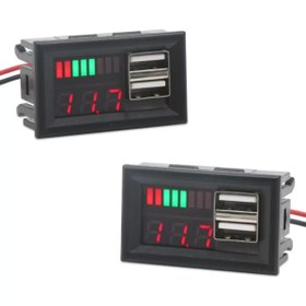 Resim TIEE OEM Usb Soketli Voltmetreli Akü Kapasite Göstergesi 12v Pil Uyumlu 