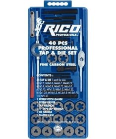 Resim Rico 005-RC3240 40 Parça Klavuz Pafta Seti Metrik Set Kılavuz Pafta 