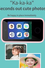 Resim Vothoon Telefon Modelli Çocuk Dijital Fotoğraf Makinası Çift Kameralı dokunmatik ekran 2.0 ekran 