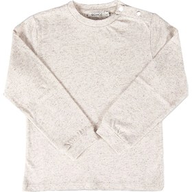 Resim Pamuk, Kenevir ve Yün Karışımlı Ekru Uzun Kollu Kışlık Bebek Sweatshirt - 6 Ay 
