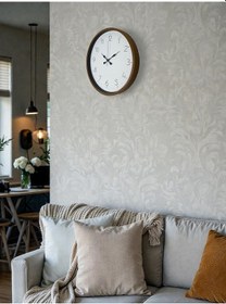 Resim 36 Cm Kahverengi Sade Dekoratif Duvar Saati Açık 