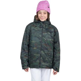 Resim Rossignol Ski Print Unisex Çocuk Siyah Kayak Ceketi 