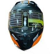 Resim Mts 966 Fc5 Mat Black Çene Açılır Güneş Vizörlü Motosiklet Kaskı Kapalı Siyah-Beyaz Turuncu Siyah 