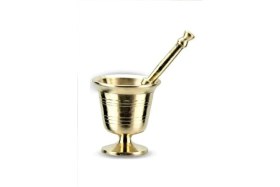 Resim Feyza Design Küçük Sarı Pirinç Havan Sarımsak Dövücü, 8 Cm, Pratik ve Şık Tasarım 